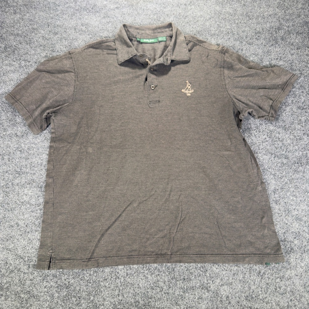 Bobby Jones Polo Shirt Muirfield 1744 Golf Embroidered Cotton‎ Large Gray Mens L